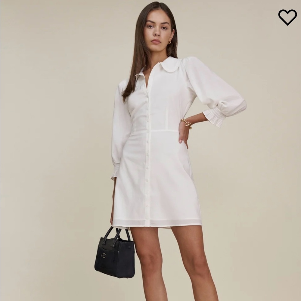 Reformation Violeta Dress White - Size 2